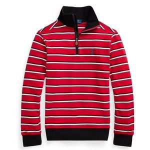 Polo Ralph Lauren Striped Quarter Zip Pullover Red
